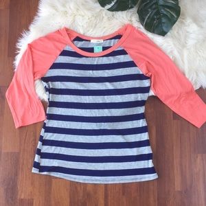 I.JOAH striped and solid knit top